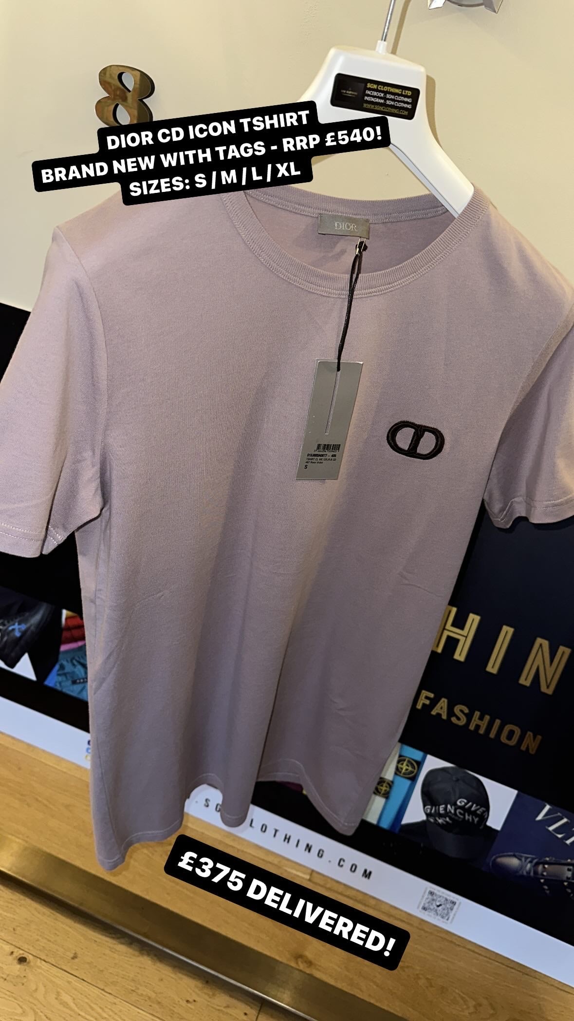 CHRISTIAN DIOR CD ICON LOGO T-SHIRT - ROSE VIOLET