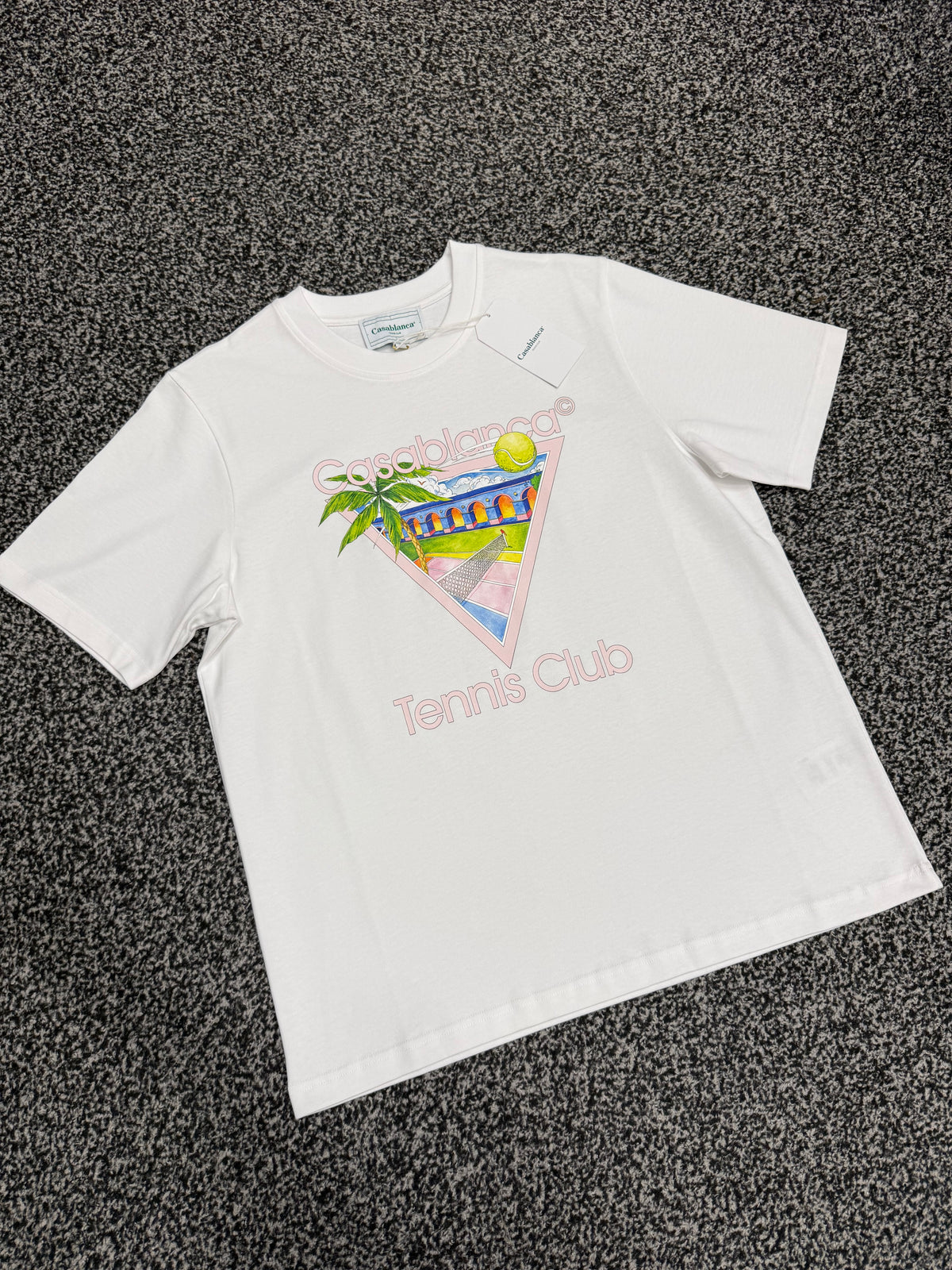 CASABLANCA TENNIS LOGO T-SHIRT - WHITE