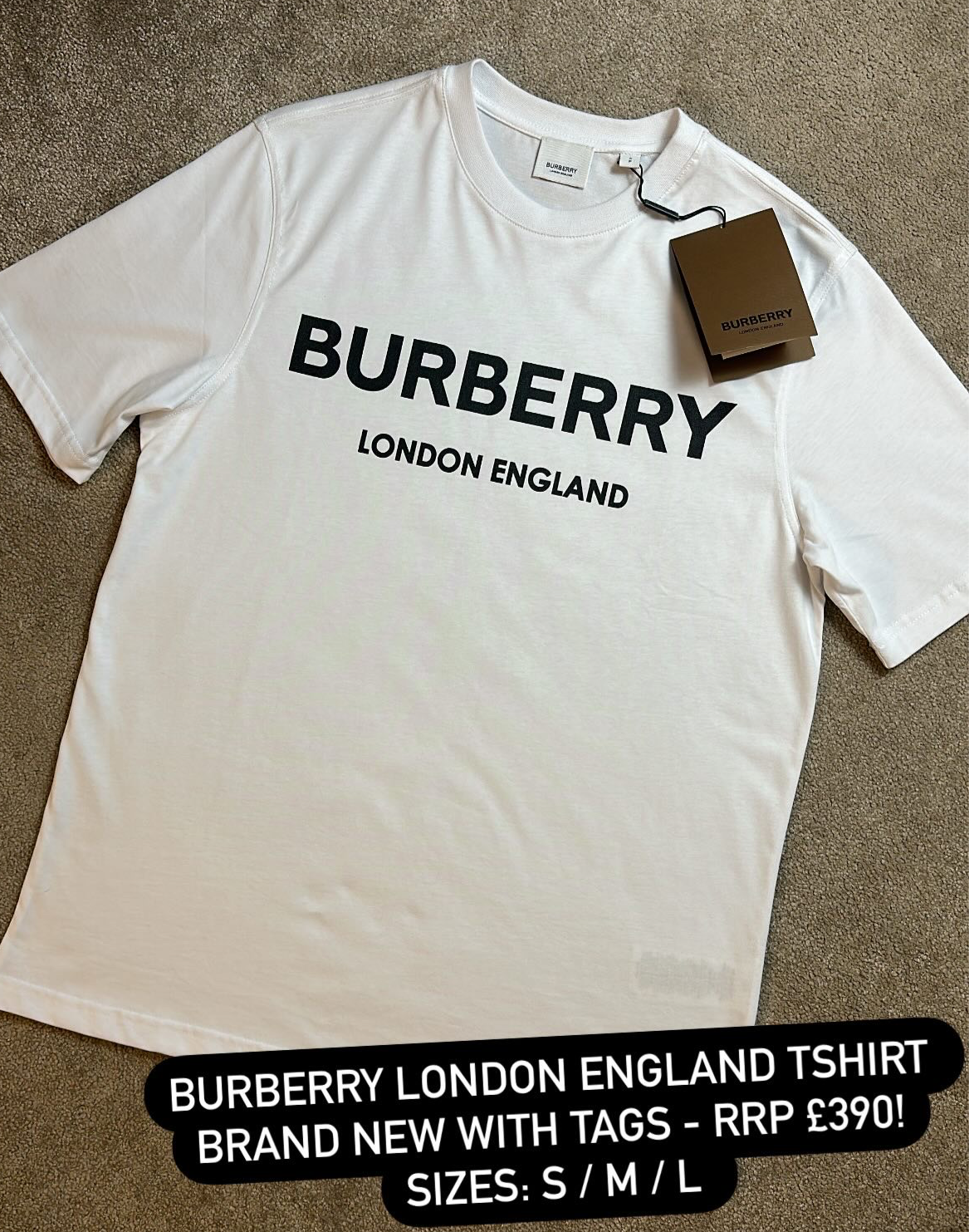 BURBERRY TSHIRT & SHORTS FULL SET - WHITE / BEIGE