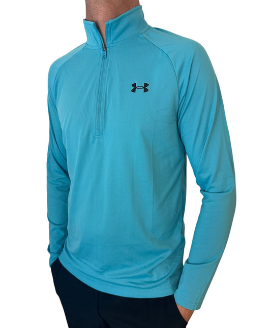 UNDER ARMOUR TECH HALF ZIP TOP - GLACIER BLUE