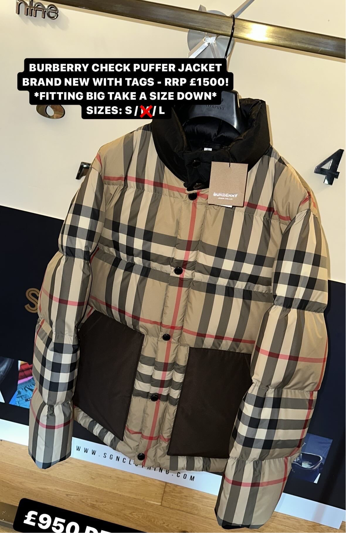 BURBERRY KILHAM CHECK NYLON PUFFER JACKET - ARCHIVE BEIGE