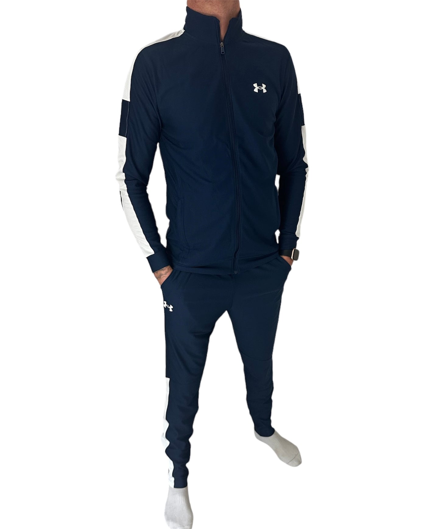UNDER ARMOUR TWISTER LOGO FULL TRACKSUIT - NAVY