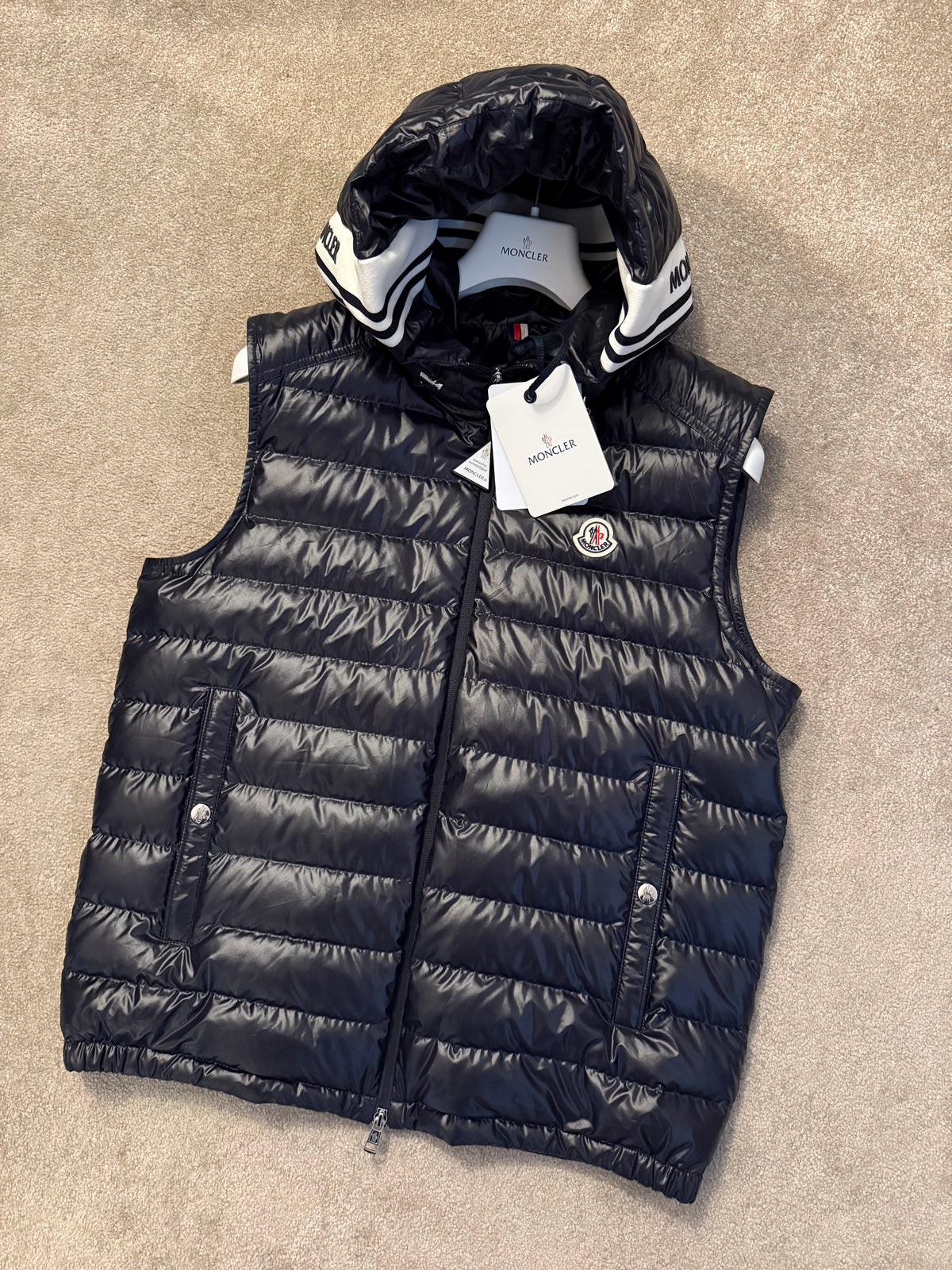 MONCLER CLAI DOWN GILET BODYWARMER - BLACK