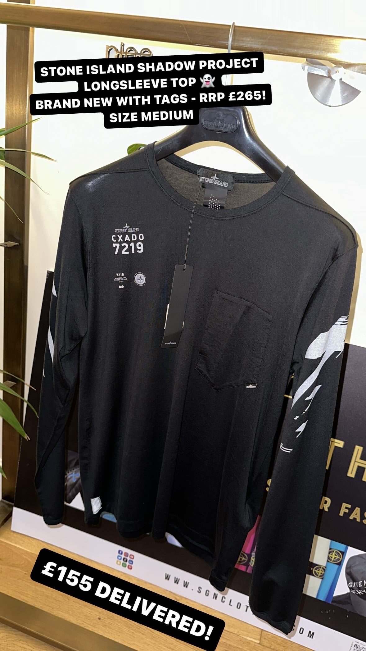 STONE ISLAND SHADOW PROJECT LONGSLEEVE TSHIRT - BLACK