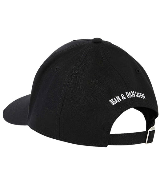 DSQUARED2 ICON SPRAY PAINT BASEBALL CAP - BLACK / WHITE