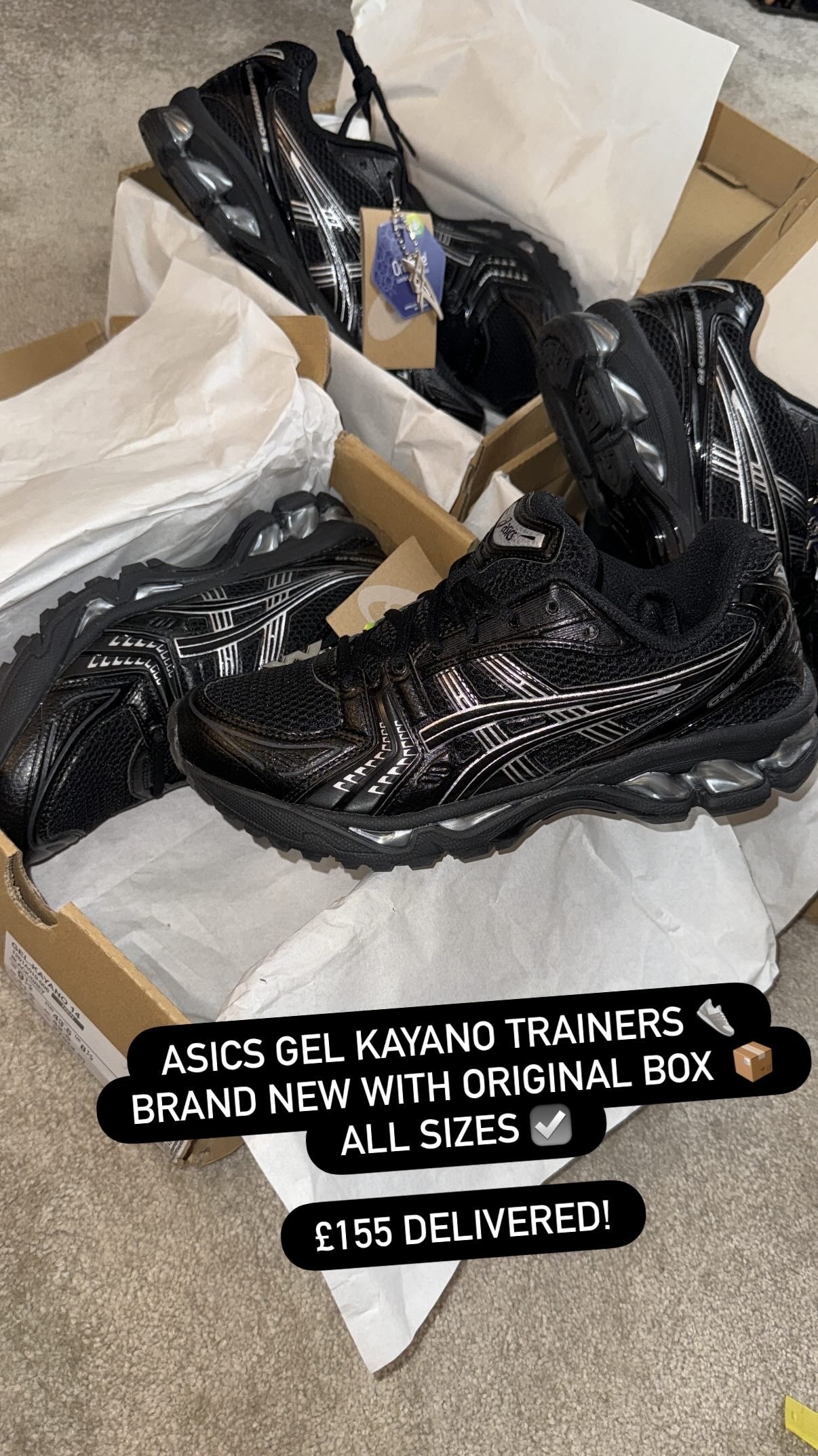 ASICS GEL KAYANO 14 TRAINERS - BLACK
