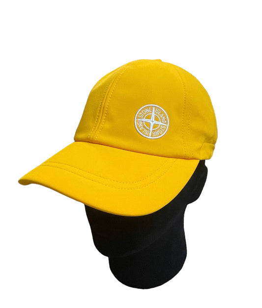 STONE ISLAND SOFT SHELL EMBROIDERED LOGO BASEBALL CAP - YELLOW