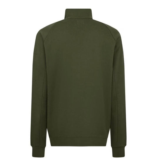 C.P. COMPANY FULL ZIP LENS SWEATSHIRT - IVY GREEN