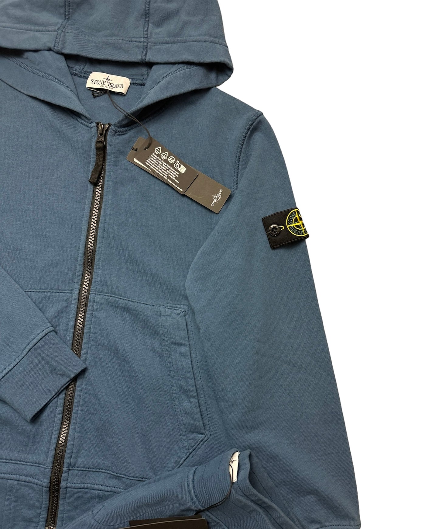 KIDS STONE ISLAND COTTON LOGO FULL TRACKSUIT - BLUE
