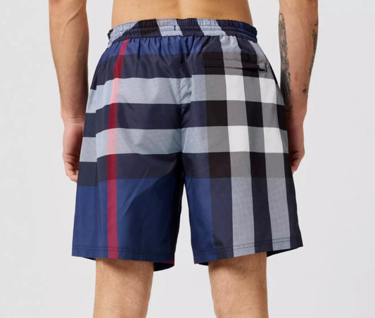 BURBERRY LONDON CHECK SWIM SHORTS - CARBON BLUE
