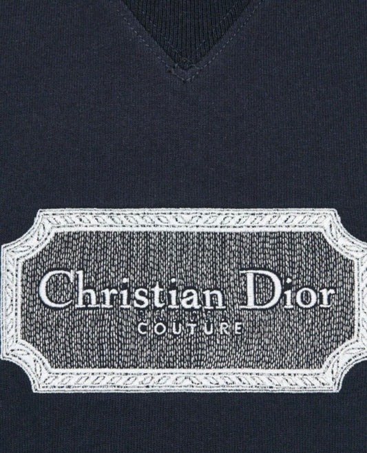 CHRISTIAN DIOR COUTURE LOGO SWEATSHIRT - NAVY