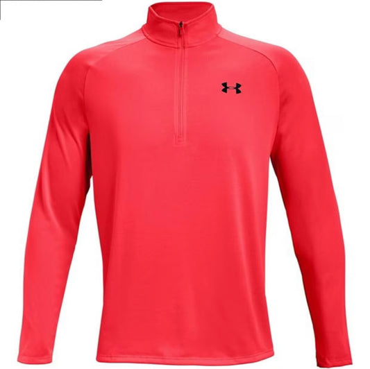 UNDER ARMOUR TECH HALF ZIP TOP - LAVA