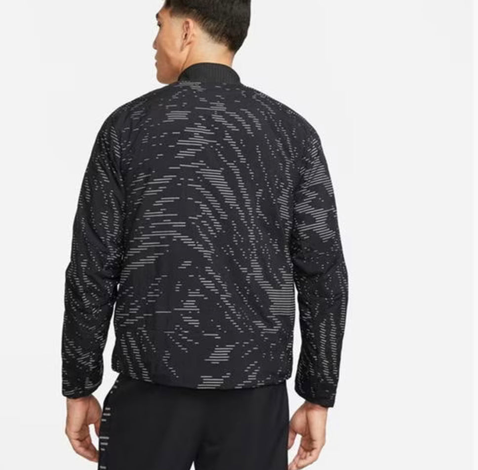 NIKE REPEL RUN DIVISION REVERSIBLE BOMBER JACKET - BLACK
