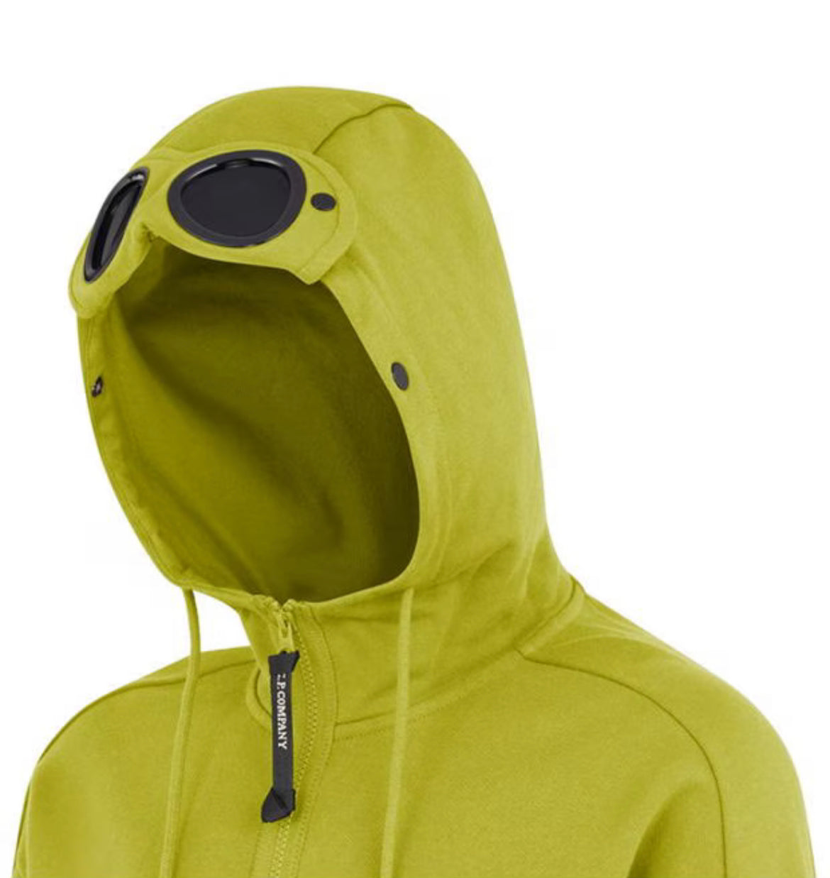C.P. COMPANY GOGGLE FULL ZIP HOODED SWEATSHIRT - GOLDEN PALM