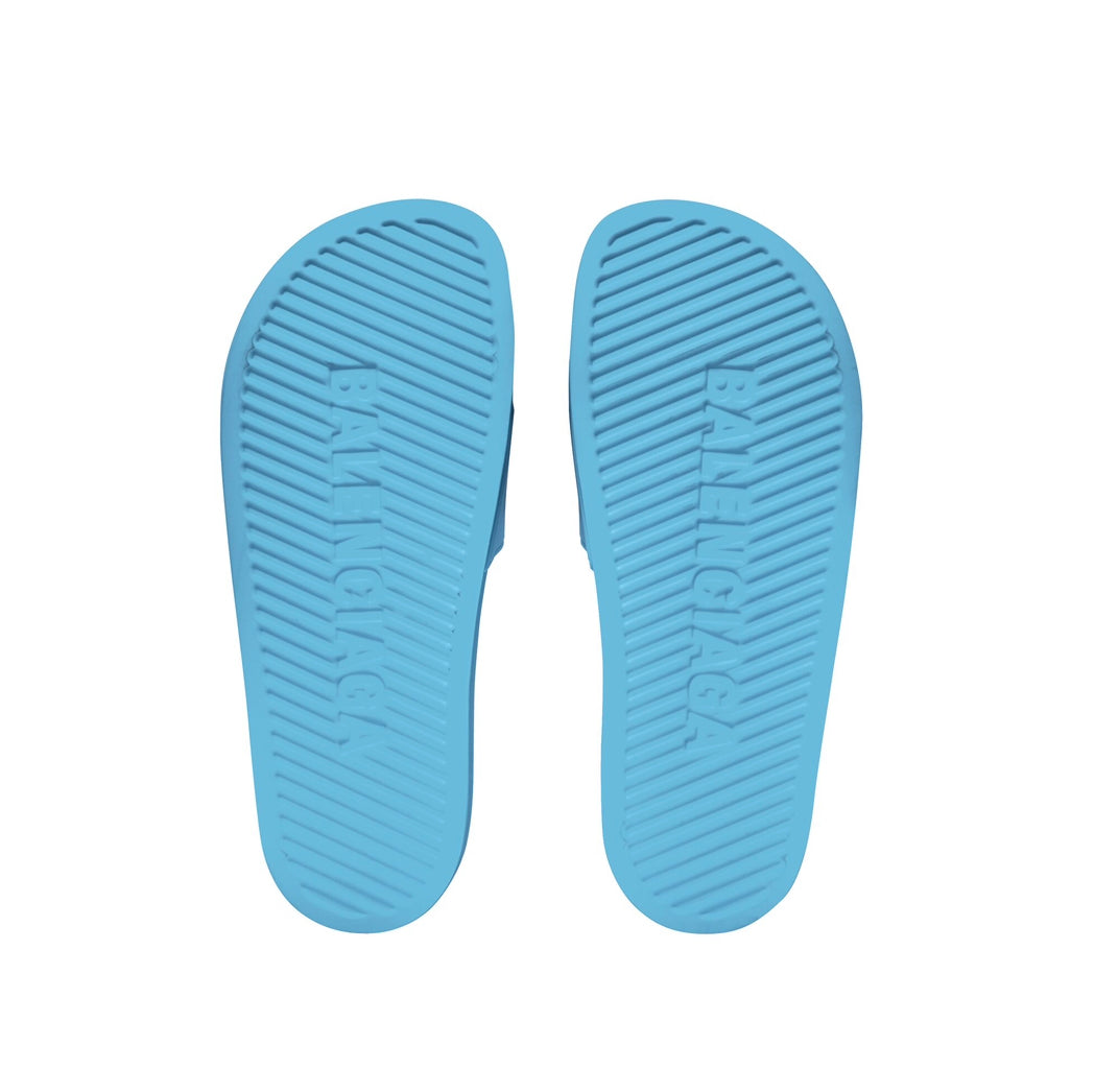 BALENCIAGA LOGO SLIDERS - BABY BLUE