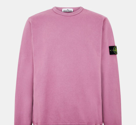 STONE ISLAND COTTON FLEECE SWEATSHIRT - ROSE QUARTZ