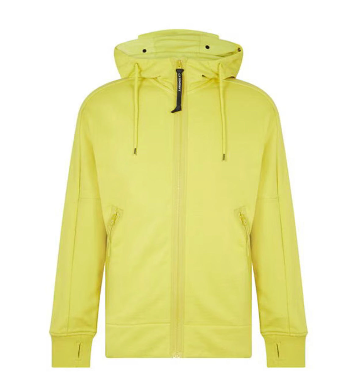 C.P. COMPANY GOGGLE FULL ZIP HOODED SWEATSHIRT - GOLDEN PALM