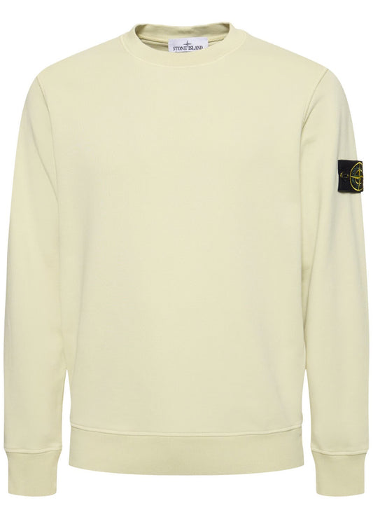 STONE ISLAND COTTON FLEECE SWEATSHIRT - BEIGE