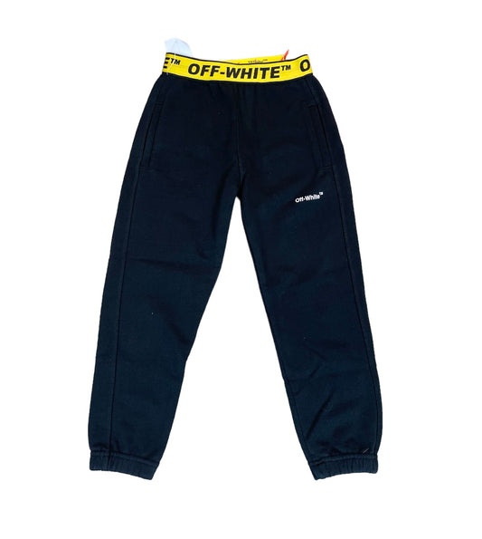 KIDS OFF-WHITE INDUSTRIAL LOGO JOGGING BOTTOMS - BLACK