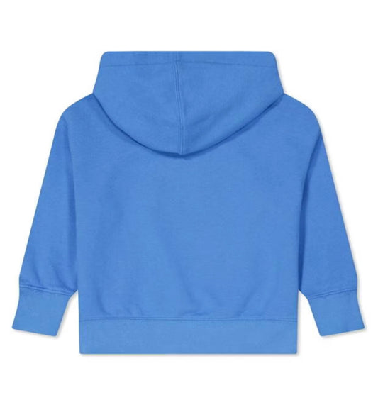 KIDS PALM ANGELS SMILEY BEAR LOGO HOODIE - BLUE