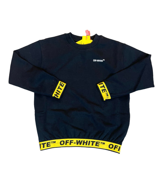KIDS OFF-WHITE INDUSTRIAL LOGO SWEATSHIRT - BLACK