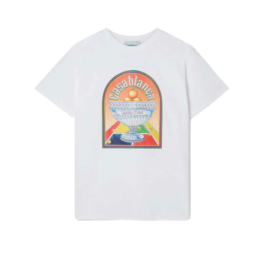 CASABLANCA TERRAIN D’ORANGE T-SHIRT - WHITE