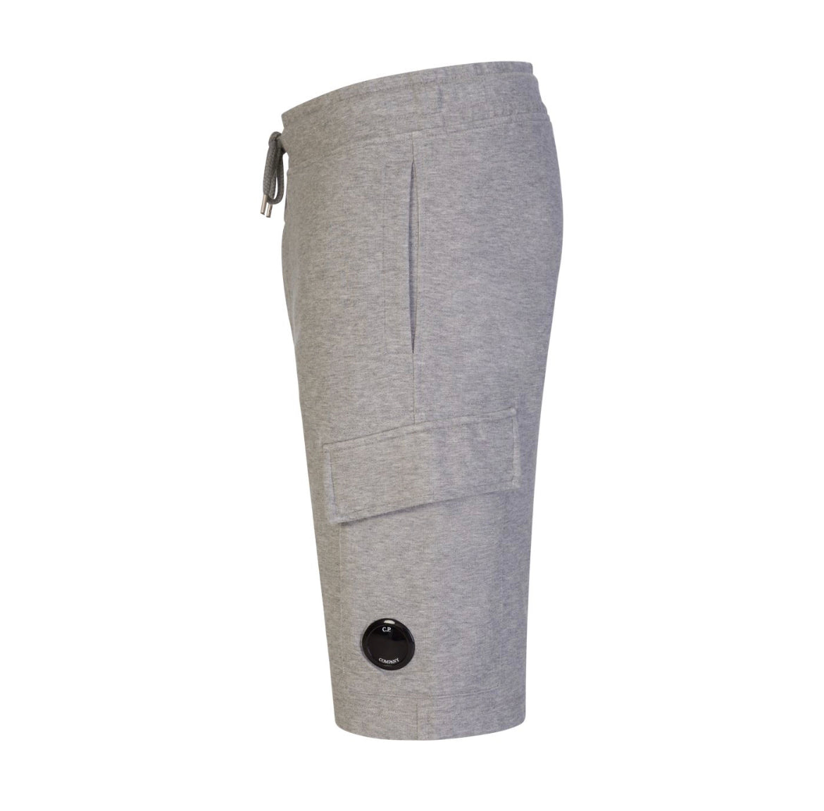 C.P. COMPANY LENS COTTON FLEECE SWEATSHIRT / SHORTS SET - GREY