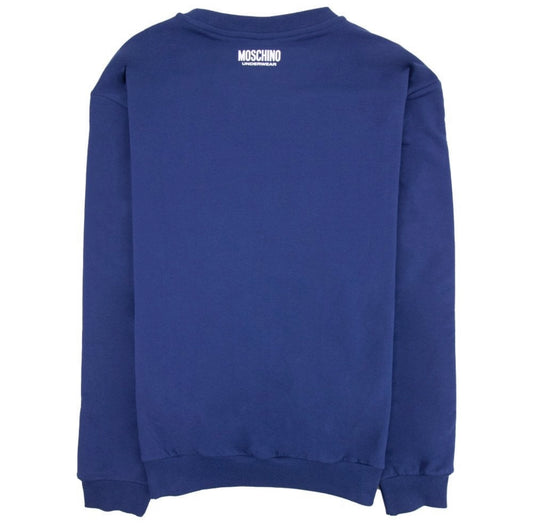 MOSCHINO TAPE COTTON FLEECE SWEATSHIRT - ROYAL BLUE