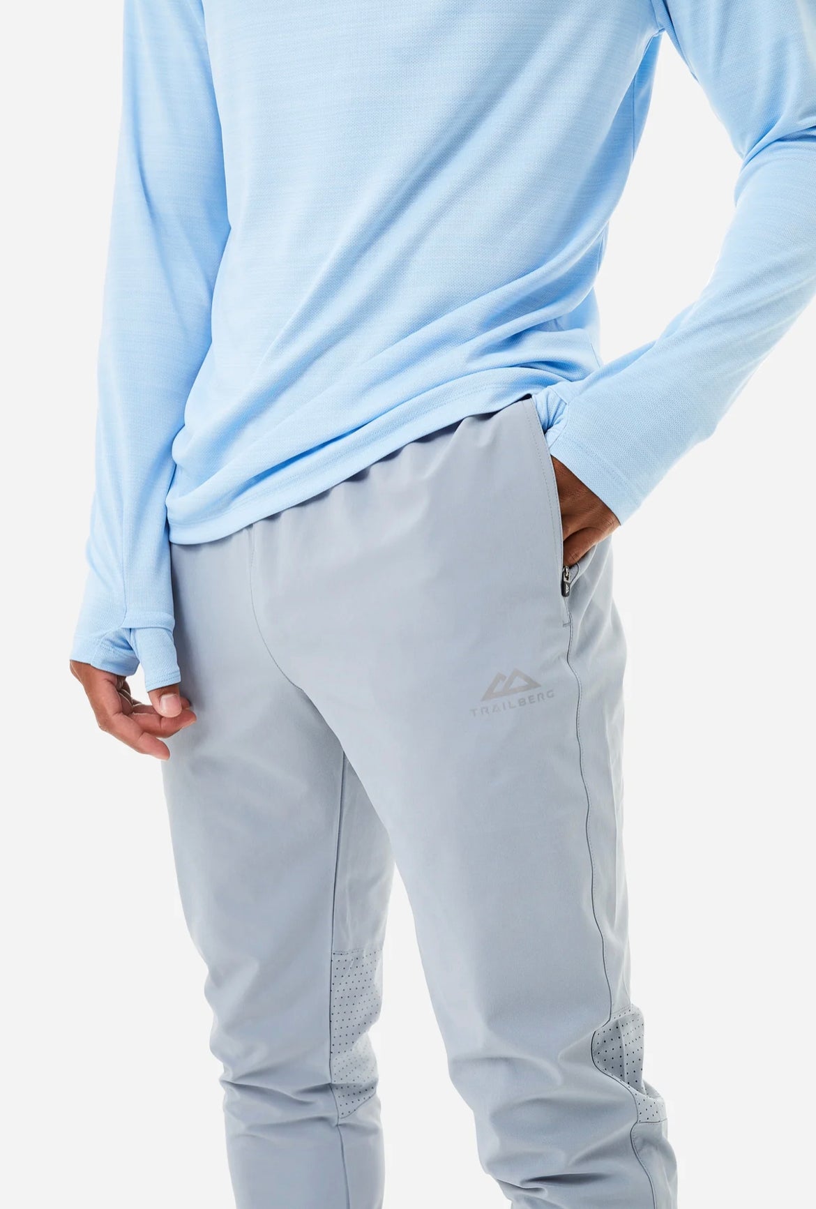TRAILBERG CLOUD 3.0 LOGO OUTDOOR PANTS - SKY BLUE / GREY