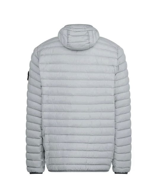 STONE ISLAND LOOM WOVEN NYLON DOWN PUFFER JACKET - GREY