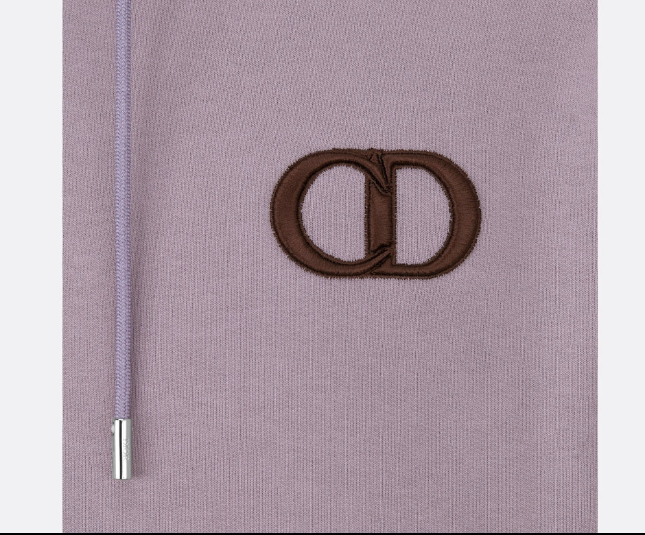 CHRISTIAN DIOR CD ICON LOGO HOODED SWEATSHIRT - ROSE VIOLET