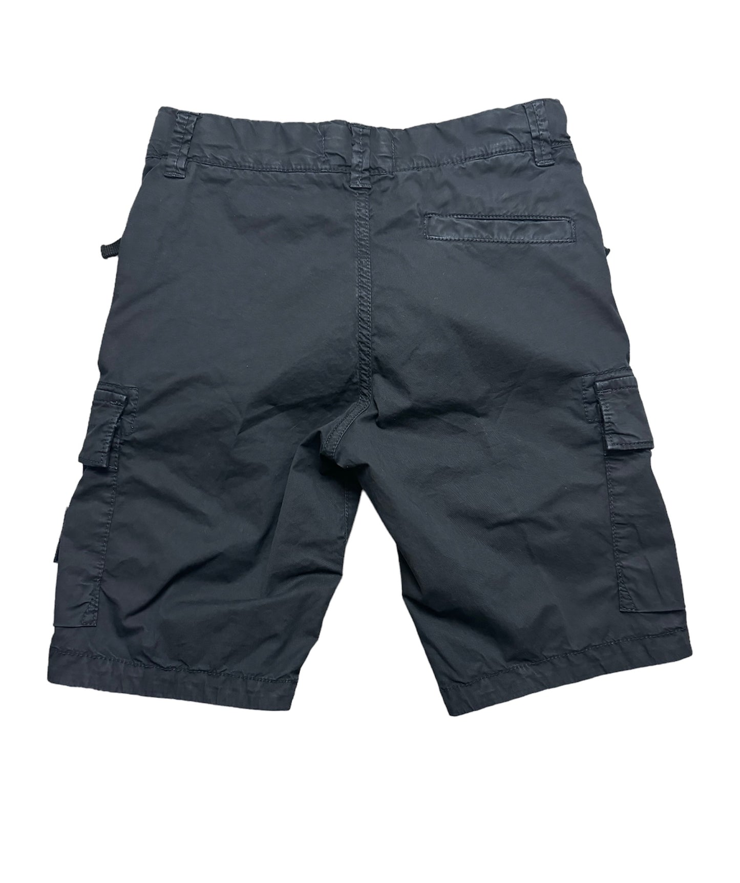 KIDS STONE ISLAND LOGO CARGO SHORTS - BLACK