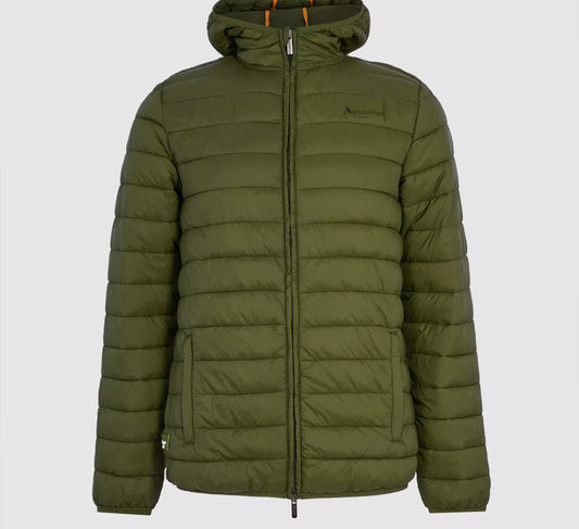 AQUASCUTUM HOODED PUFFER JACKET - GREEN