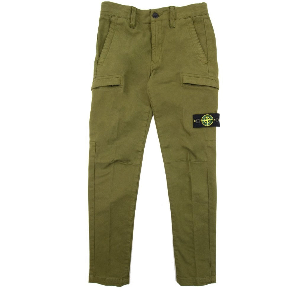 KIDS STONE ISLAND LOGO CARGO TROUSERS - KHAKI