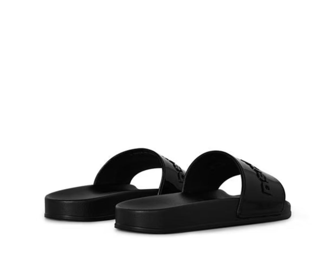 DSQUARED2 RAISED RUBBER LOGO SLIDERS - BLACK