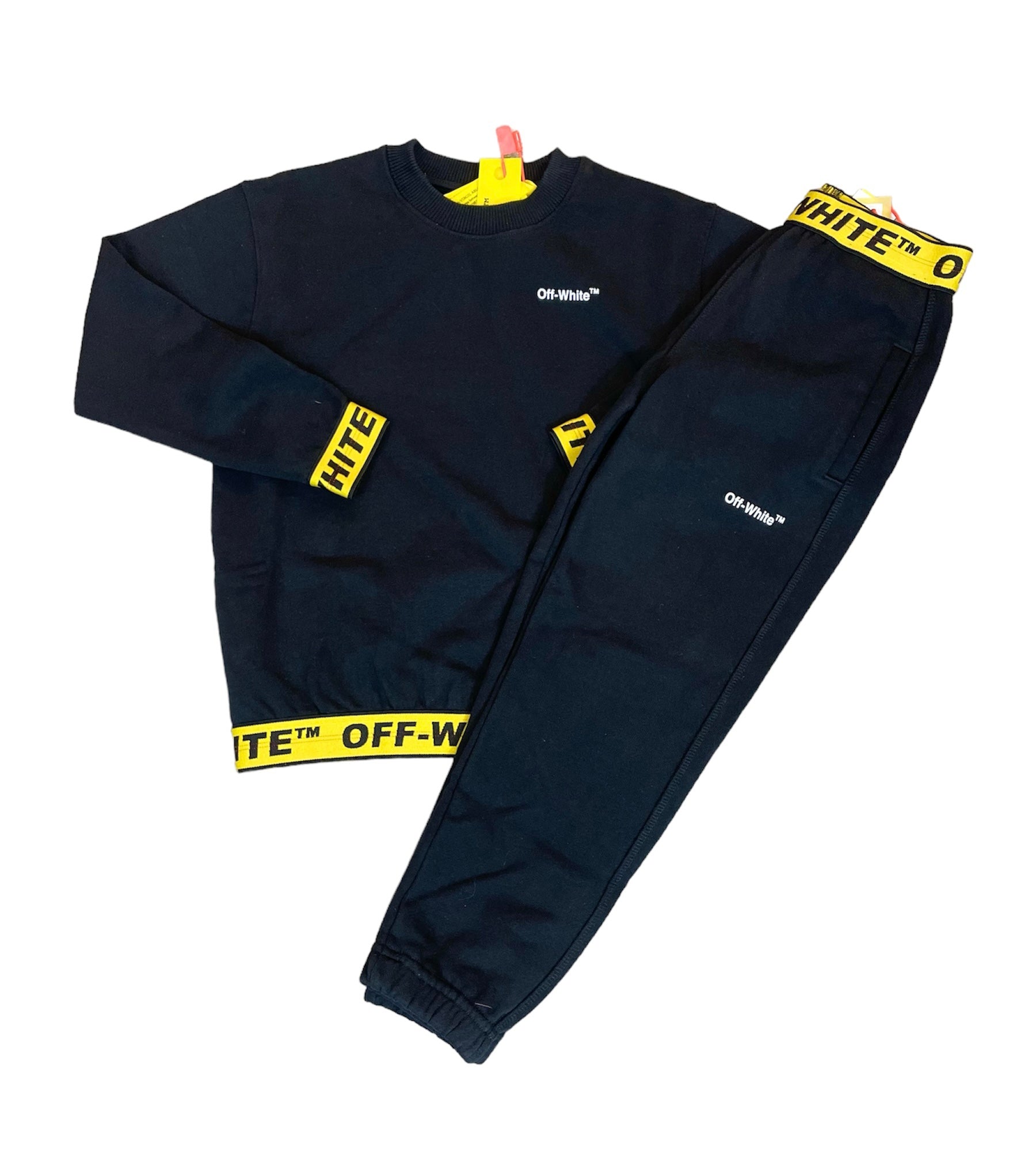 Off white black and yellow tracksuit Clearance