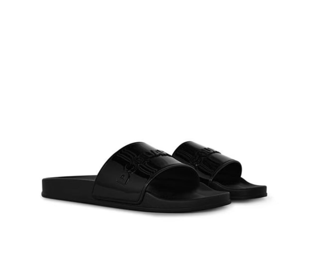 DSQUARED2 RAISED RUBBER LOGO SLIDERS - BLACK
