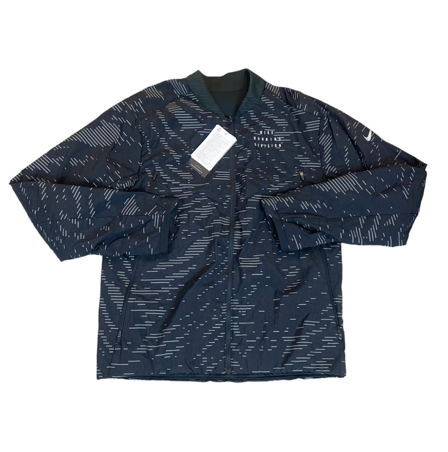 NIKE REPEL RUN DIVISION REVERSIBLE BOMBER JACKET - BLACK