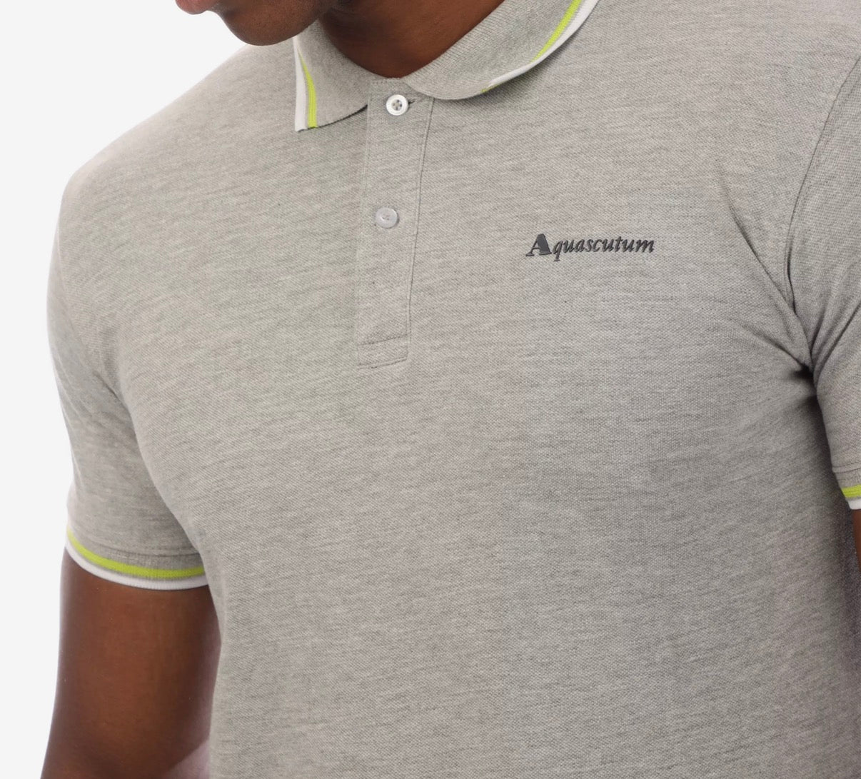 AQUASCUTUM COTTON POLO SHIRT - GREY