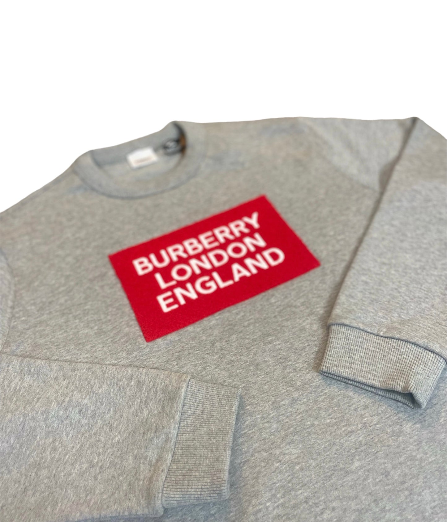 BURBERRY FAWSON EMBROIDERED LOGO COTTON SWEATSHIRT - GREY