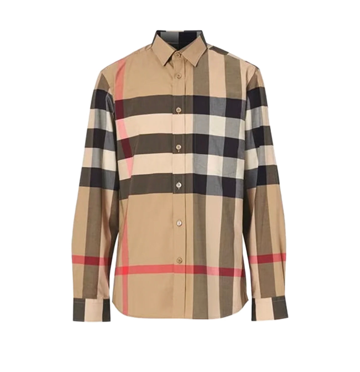 BURBERRY SOMERTON LONG SLEEVE CHECK SHIRT - CAMEL