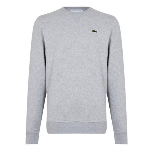 LACOSTE LOGO CREW NECK SWEATSHIRT - LIGHT GREY
