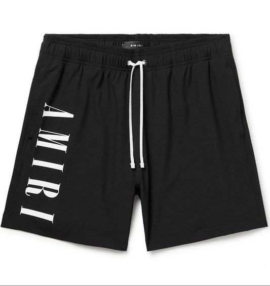 AMIRI VERTICAL LOGO SWIM SHORTS - BLACK