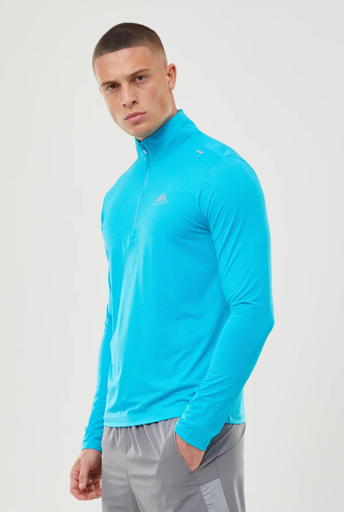 TRAILBERG BOLT LOGO QUARTER ZIP - AQUA