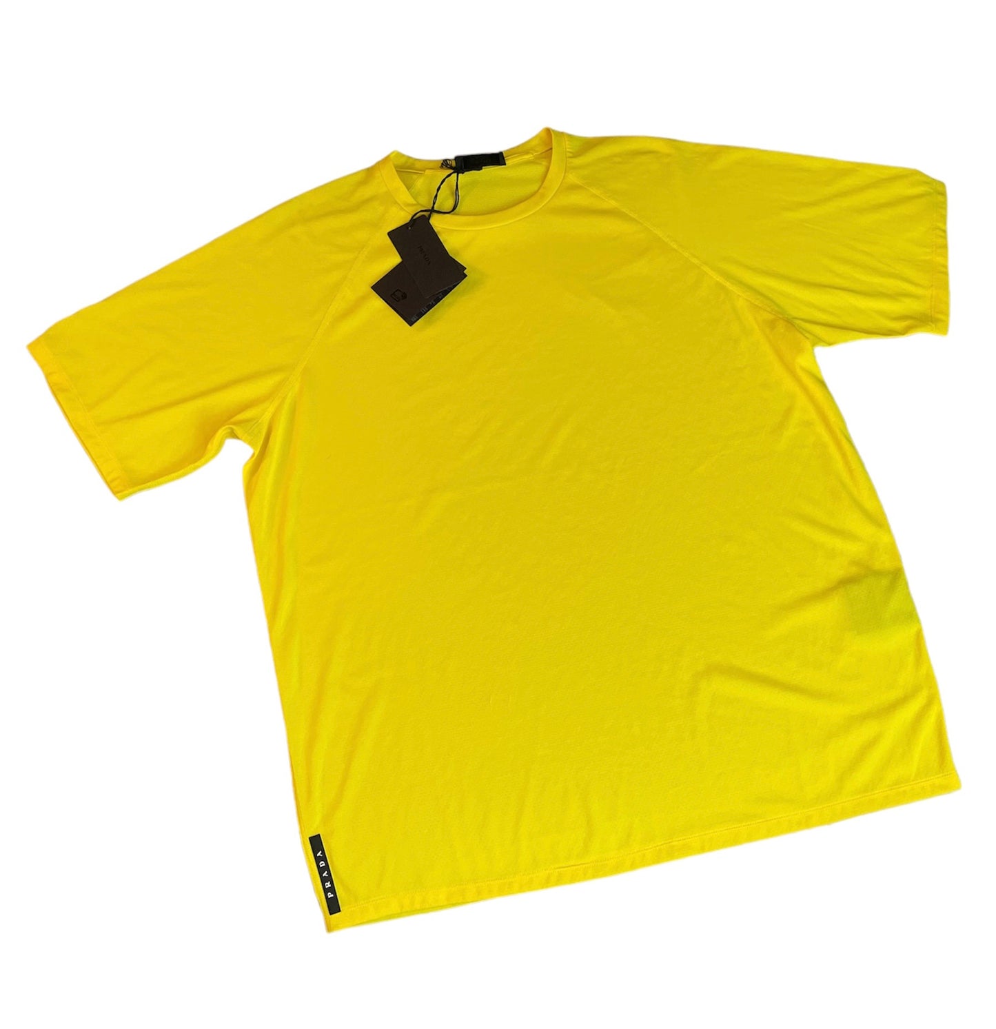 PRADA MILANO SPORTSWEAR TAB LOGO TSHIRT - YELLOW