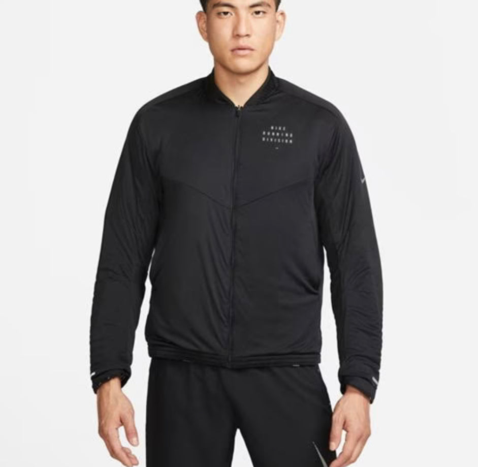 NIKE REPEL RUN DIVISION REVERSIBLE BOMBER JACKET - BLACK