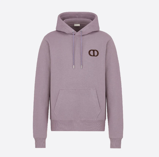 CHRISTIAN DIOR CD ICON LOGO HOODED SWEATSHIRT - ROSE VIOLET