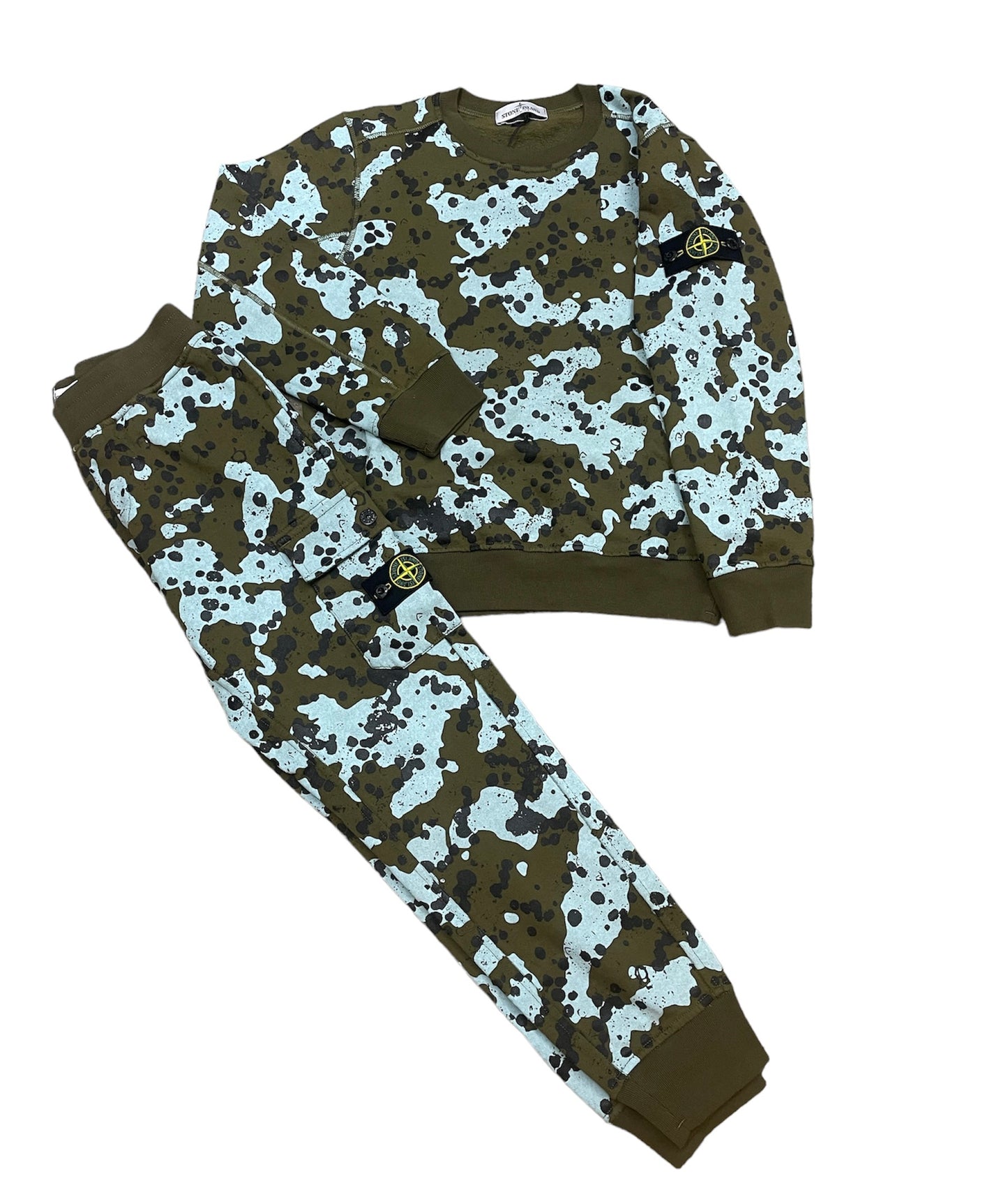 KIDS STONE ISLAND CAMO LOGO FULL TRACKSUIT