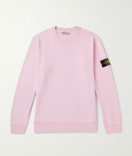 STONE ISLAND COTTON FLEECE SWEATSHIRT - ROSA