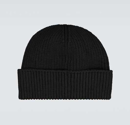 CANADA GOOSE WOOL BEANIE HAT - BLACK